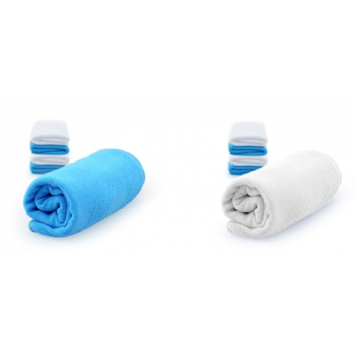 Lightweight Microfiber Sport Towel White/Blue